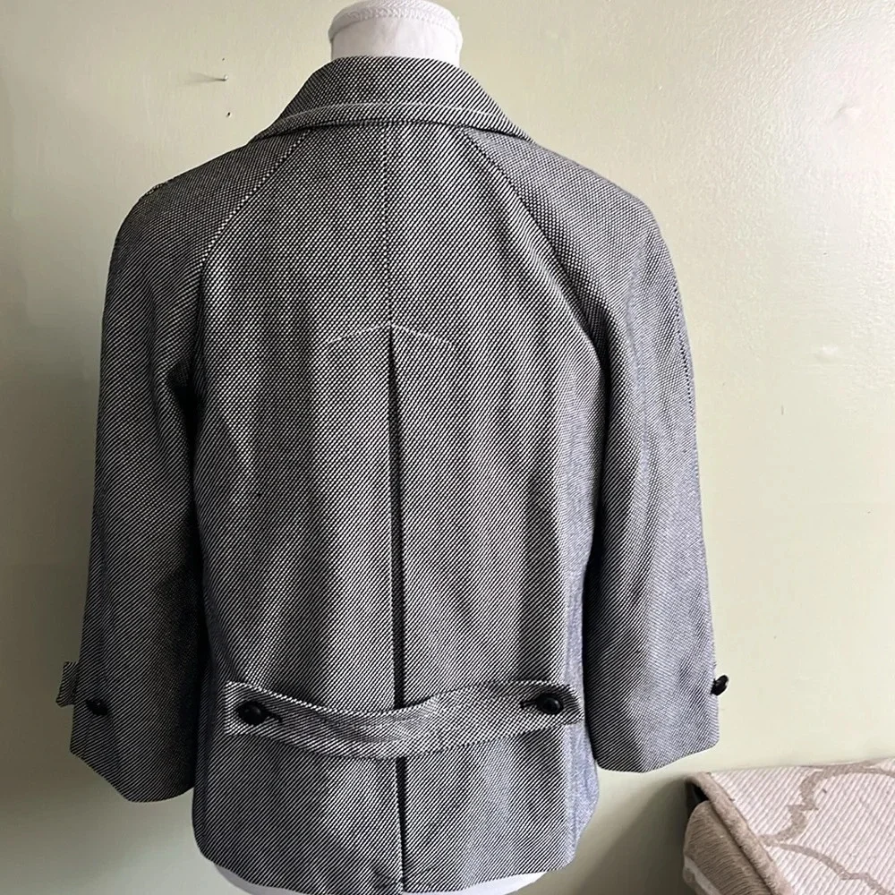 Talbots houndstooth cotton black white fully lined blazer jacket - Picture 3 of 17